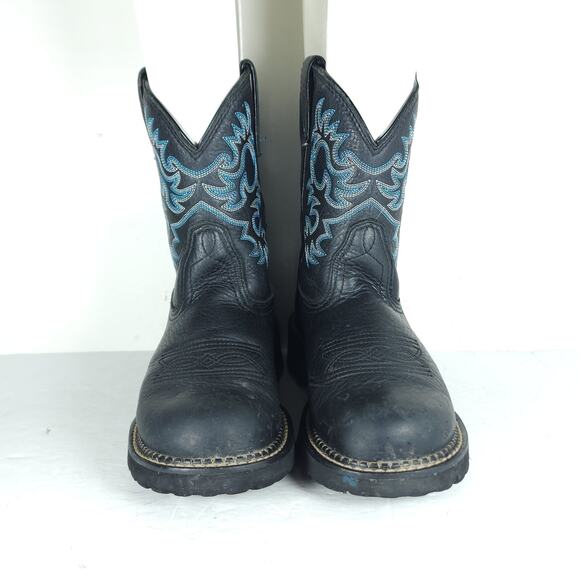 ARIAT Women's Fatbaby US8,5B Black Leather Embroidered Cowgirl Western Boots - Picture 3 of 16